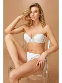 Nurteks Nurteks 4511 Destekli Straplez Sütyen Takım Ekru