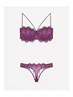 Nurteks 4591 Destekli Sütyen Takım Mor farklı açı