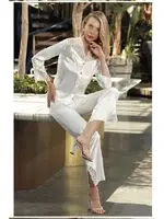 Nurteks 6692 6lı Gelin Çeyiz Saten Takım Ekru görsel 4