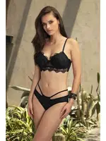 Nurteks Destekli Sütyen Takım Siyah Dantelli 4484 Siyah