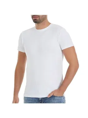 Yıldız Çamaşır O-Yaka Kısa Kollu Beyaz Likralı Erkek T-Shirt Yıldız 90