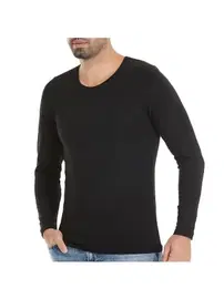 Yıldız Çamaşır O-Yaka Uzun Kollu Modal Erkek Siyah T-Shirt Yıldız 386