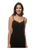 Önü Büzgülü Dantelli Likralı Pamuklu İp Askılı Kadın Penye Atlet Özkan 3167  Siyah görsel 9