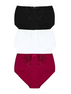Öts İç Giyim Önü Dantelli Yüksek Bel Külot High Cut %96 Pamuk ÖTS 4416 - 6 ADET