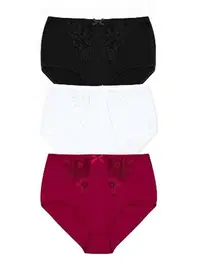 Öts İç Giyim Önü Dantelli Yüksek Bel Külot High Cut %96 Pamuk ÖTS 4416 - 6 ADET