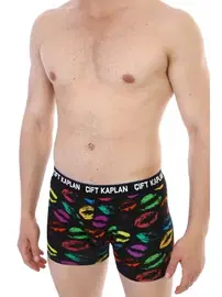 Çift Kaplan Öpücük Desenli Dijital Baskı Çift Kaplan Erkek Boxer 796