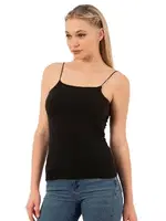 Örme Pamuklu Modal Esnek Rahat İnce Askılı Kadın Atlet Özkan 27042  Siyah görsel 8