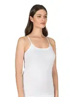 Örme Pamuklu Ribana Esnek Rahat İp Askılı Kadın Atlet Özkan 0107  Beyaz görsel 11