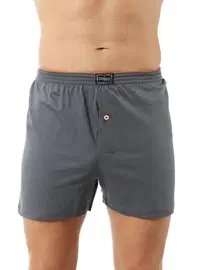 Özkan Özkan 0041 Antrasit Erkek Şardonlu Pamuklu Düğmeli Penye Boxer