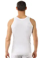 Özkan 0050 Erkek %100 Pamuklu Penye Süprem Atlet Beyaz detay görünüm