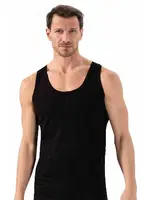 Özkan 0113 Erkek Pamuklu Ribana Esnek Yumuşak Kalın Askılı Atlet Siyah görsel 6