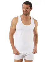 Özkan 0113 Erkek Pamuklu Ribana Esnek Yumuşak Kalın Askılı Atlet Beyaz görsel 4