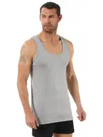 Özkan 0113 Erkek Pamuklu Ribana Esnek Yumuşak Kalın Askılı Atlet Gri detay görünüm