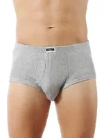 Özkan 0117 Erkek Ribana Pamuklu Slip Torbalı Külot Gri görsel 5