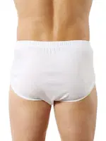 Özkan 0117 Erkek Ribana Pamuklu Slip Torbalı Külot Beyaz detay görünüm