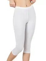 Özkan 0458 Kadın Pamuklu Likralı Süprem Esnek Rahat Kapri Tayt Beyaz görsel 8