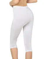 Özkan 0458 Kadın Pamuklu Likralı Süprem Esnek Rahat Kapri Tayt Beyaz görsel 9