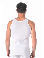 Özkan 11406 Erkek %100 Pamuklu Ribana Esnek Rahat Kalın Askılı örme Atlet Beyaz görsel 10