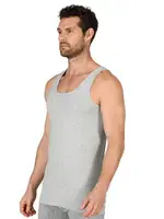 Özkan 11406 Erkek %100 Pamuklu Ribana Esnek Rahat Kalın Askılı örme Atlet Gri detay görünüm