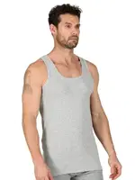 Özkan 11406 Erkek %100 Pamuklu Ribana Esnek Rahat Kalın Askılı örme Atlet Gri farklı açı