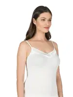 Premium Kumaş Viskon Saten Yakalı Esnek  İnce Askılı Atlet Özkan 2040 Ekru görsel 8