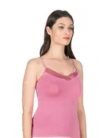 Premium Kumaş Viskon Saten Yakalı Esnek  İnce Askılı Atlet Özkan 2040 Pembe görsel 16