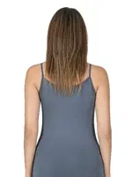 Premium Kumaş Viskon Saten Yakalı Esnek  İnce Askılı Atlet Özkan 2040 Anrasit görsel 18