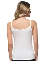 Yakası Pullu Viskon Kumaş Esnek İp Askılı Kadın Atlet Özkan 2102 Beyaz görsel 25