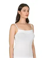 Yakası Pullu Viskon Kumaş Esnek İp Askılı Kadın Atlet Özkan 2102 Beyaz görsel 22