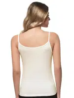 Yakası Pullu Viskon Kumaş Esnek İp Askılı Kadın Atlet Özkan 2102 Ekru görsel 16