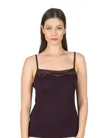 Yakası Pullu Viskon Kumaş Esnek İp Askılı Kadın Atlet Özkan 2102 Bordo görsel 8