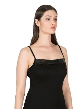 Özkan Yakası Pullu Viskon Kumaş Esnek İp Askılı Kadın Atlet Özkan 2102 - Alternatif Görünüm