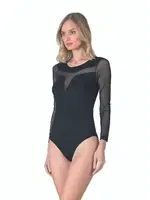 Özkan 25261 Kadın Viskon Uzun Kollu Tül Detaylı Örme Çıtçıtlı Body Siyah farklı açı