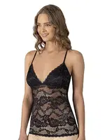 V Yaka İnce Askılı  Pamuklu Modal Dantelli Kadın Atlet Özkan 25596 Siyah görsel 7