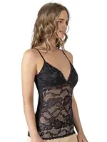 V Yaka İnce Askılı  Pamuklu Modal Dantelli Kadın Atlet Özkan 25596 Siyah görsel 8