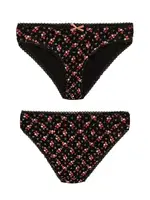 Özkan 26481 7li Paket Kadın Pamuklu Desenli Likralı Süprem Esnek Rahat Slip Bikini Külot görsel 5