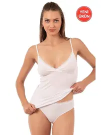 Özkan Pamuklu Likralı Modal Esnek Rahat İnce Askılı Kadın Atlet Takım Özkan 27027