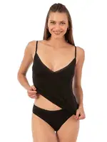 Pamuklu Likralı Modal Esnek Rahat İnce Askılı Kadın Atlet Takım Özkan 27027 Siyah görsel 7