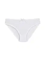 Pamuk Beyaz 6'lı Paket Kalpli Kadın Bikini Külot Yıldız 3575 Beyaz detay görünüm