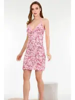 Pamuklu Desenli Gecelik Elbise Lady 6182 Görsel