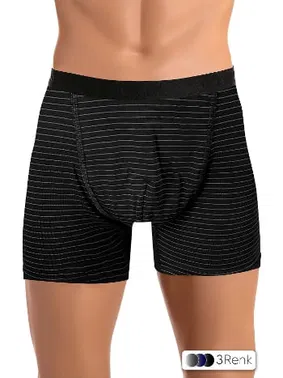 Öts İç Giyim Pamuklu Erkek Likralı Boxer Çizgili ÖTS 2610