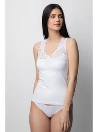 Donex Pamuklu Geniş Dantel Askılı Basic Kadın Atlet Donex 3427 