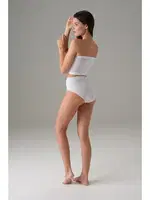 Pamuklu Kadın Crop Straplez Doreanse 9133 Beyaz detay görünüm