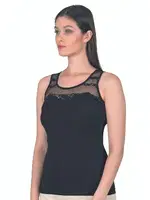 Pamuklu Likralı Dantelli Robalı Süprem Kadın Atlet Özkan 24185  Siyah görsel 7