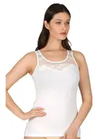 Pamuklu Likralı Dantelli Robalı Süprem Kadın Atlet Özkan 24185  Beyaz görsel 4