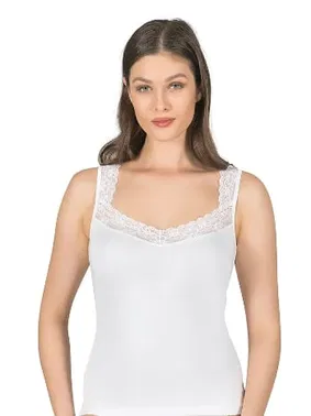 Özkan Pamuklu Likralı Süprem Dantel Yakalı Esnek Rahat Kalın Askılı Kadın Atlet Özkan 0181 