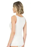 Pamuklu Modal Derin V Yaka Dantelli Kalın Askılı Kadın Atlet Özkan 25591  Beyaz detay görünüm