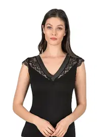 Özkan Pamuklu Modal Saten Yaka Dantelli Kadın Atlet Özkan 25430 