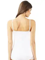 Pamuklu Modal Yakasi Eteği Dantelli İnce Askılı Kadın Atlet Özkan 22795  Beyaz detay görünüm