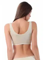 Pamuklu Ribana Boş Kap Desteksiz Telsiz Balensiz Kalın Askılı Yarım Kadın Atlet Sütyen Özkan 0564  Ten detay görünüm